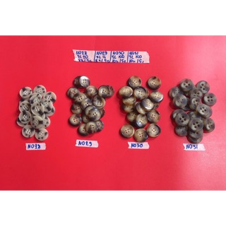 Combo 5 nút áo,khuy áo,cúc áo nâu vằng N028-N031 (phụ kiện may vá, trang trí quần áo,Handmade,DIY)