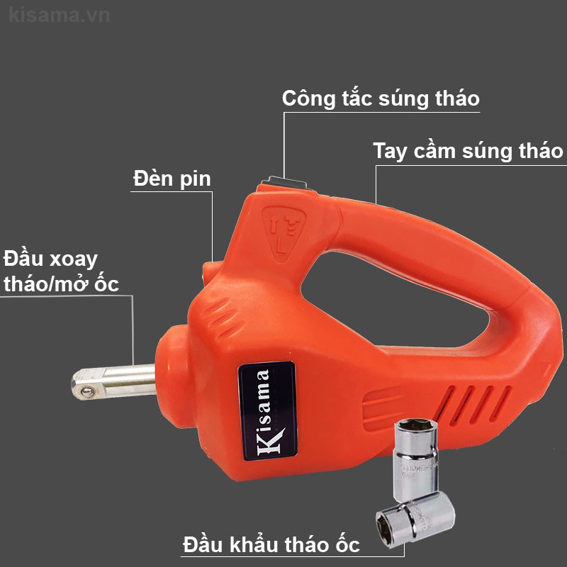 Con đội điện KISAMA chính hãng| Mẫu ZT02 Gồm Kích gầm và máy tháo ốc sử dụng điện 12v