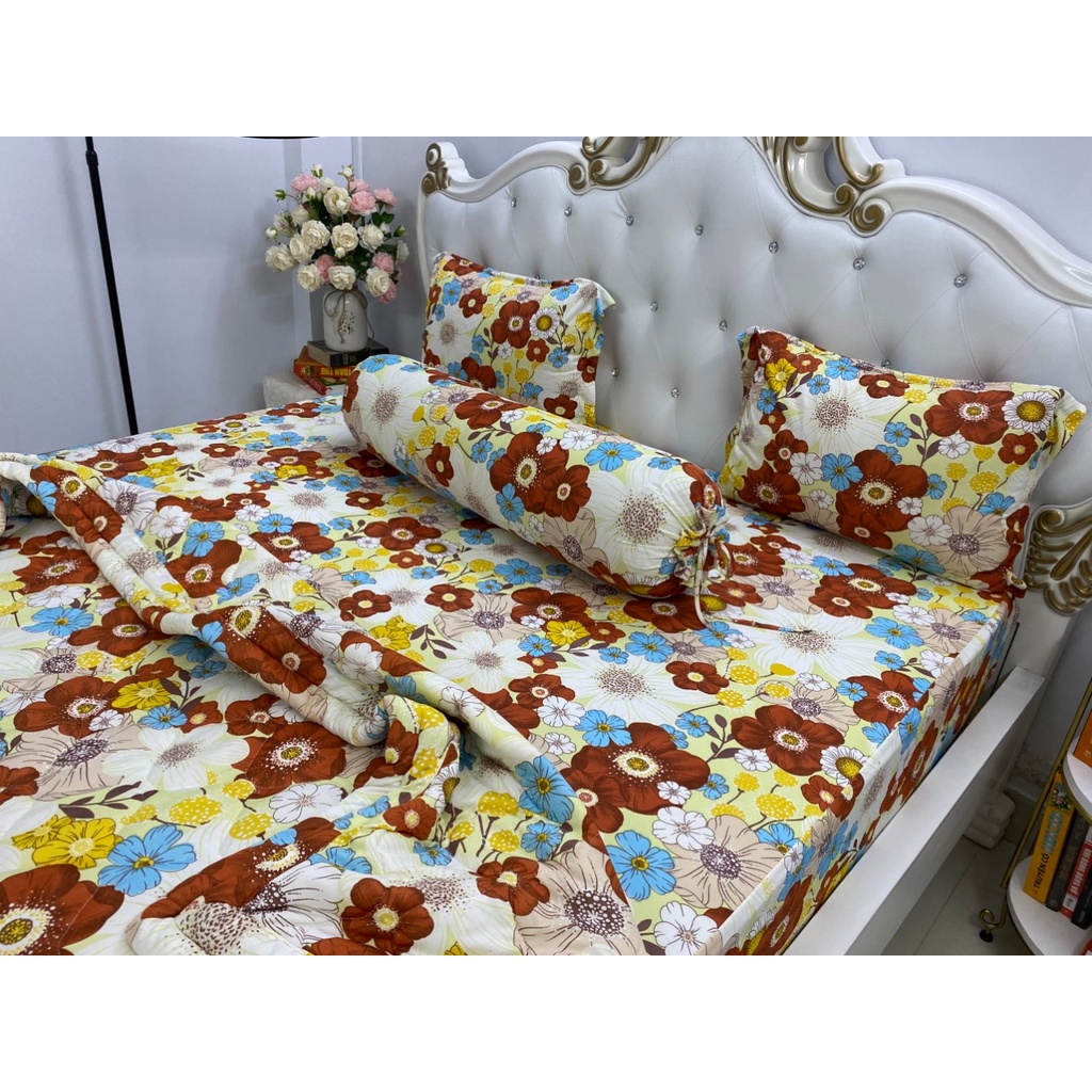 DRAP THUN HÀN QUỐC HOA ĐA SẮC BỘ 4 MÓN KHÔNG MỀN