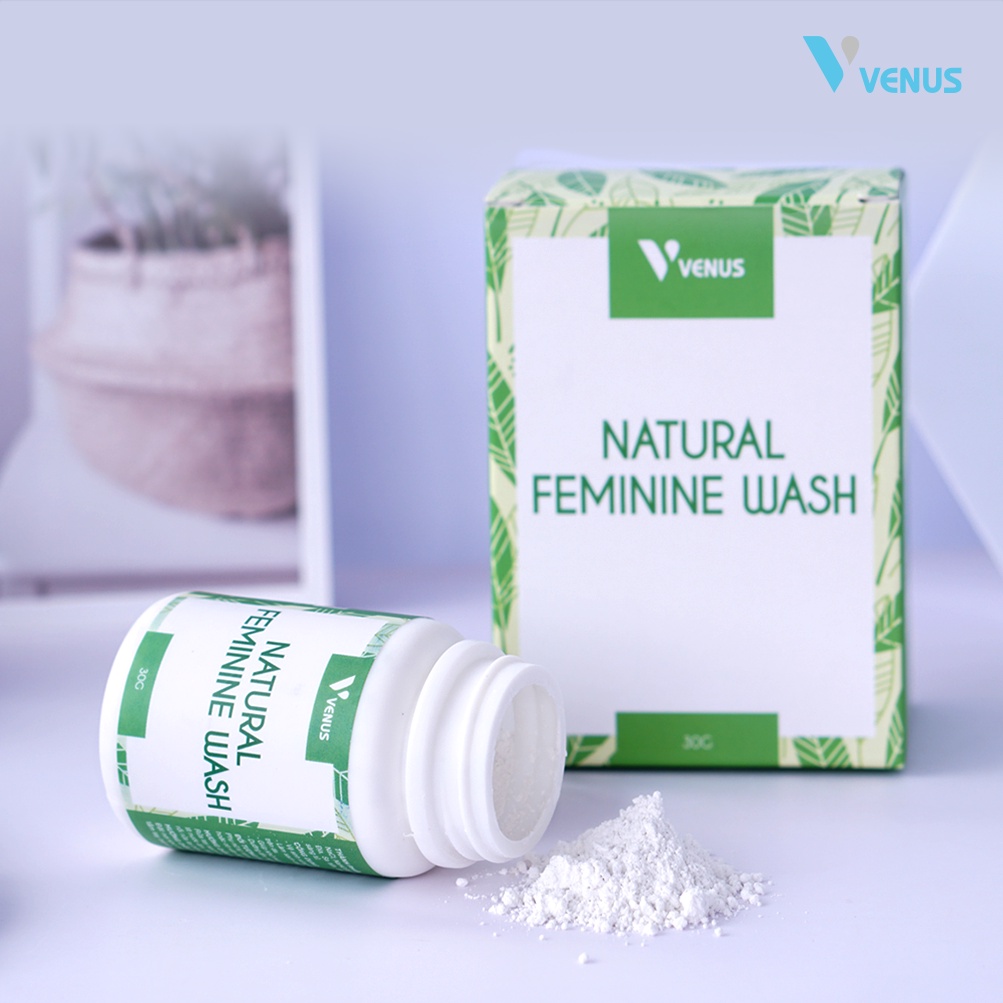 Dung dịch vệ sinh phụ nữ dạng bột Natural Feminine Wash VNS Group thảo dược dịu nhẹ không gây kích ứng hộp 20 gói