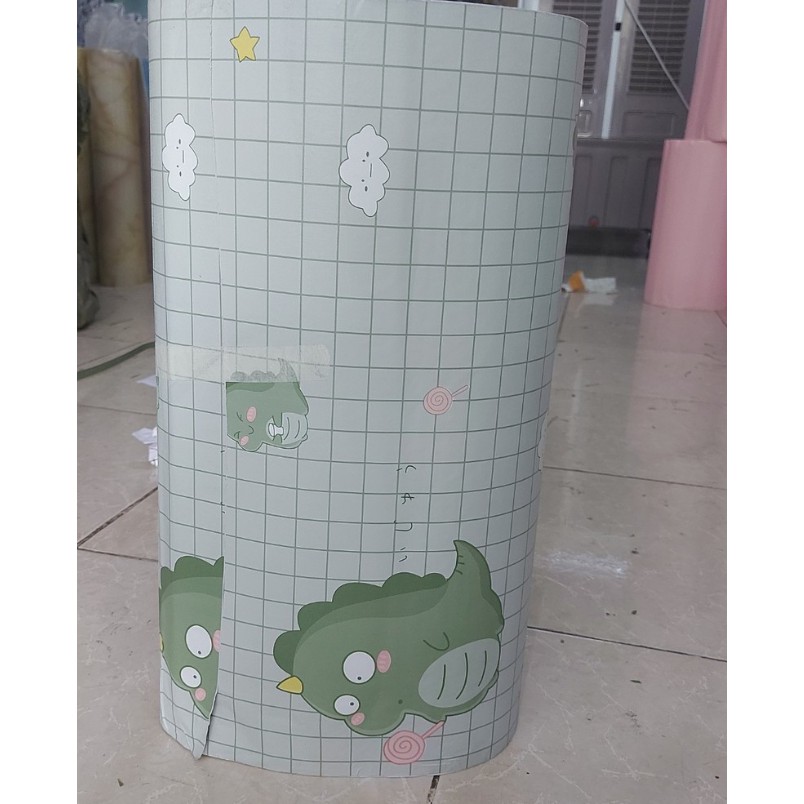 Decal giấy dán tường KHỦNG LONG XANH khổ rộng 45cm( giá bán 1 mét dài)