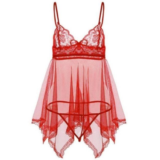 [Mã WASTUP5 giảm 10% tối đa 20K đơn 99K] Váy ngủ sexy gợi cảm trong suốt (tặng quần chíp) 😘