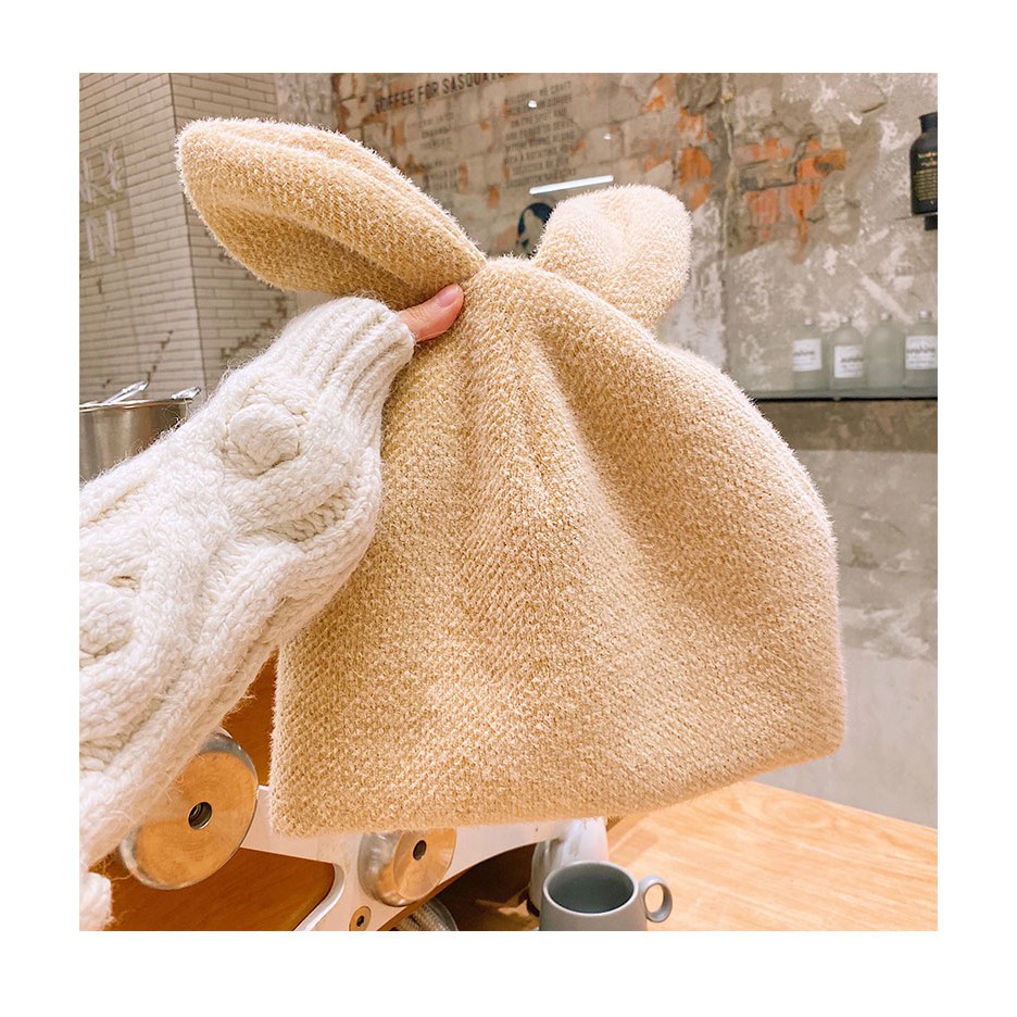 Nón đội có tai thỏ đáng yêu ấm áp