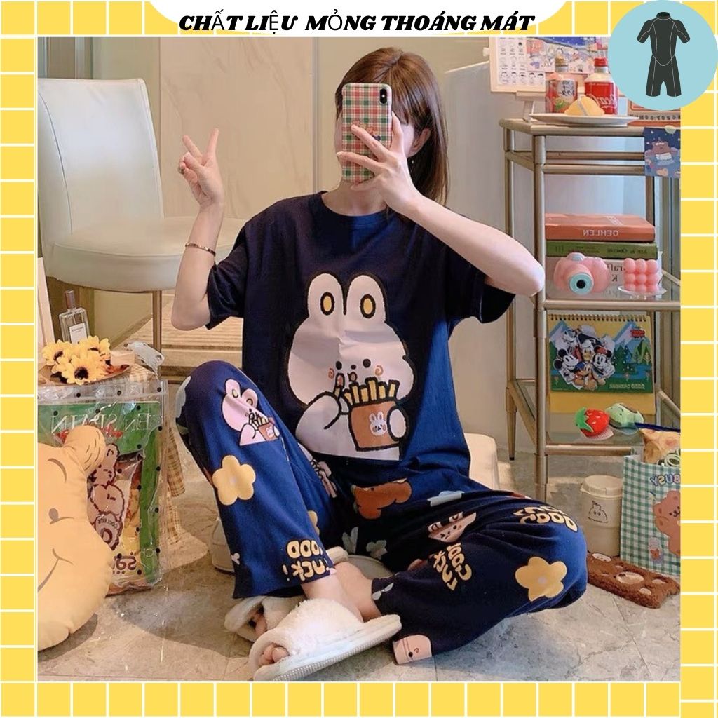 [SẴN] Đồ Bộ Ngủ Thun Quần Dài , Sét Bộ Mặc Nhà Hàng Quảng Châu, Hoạt Hình
