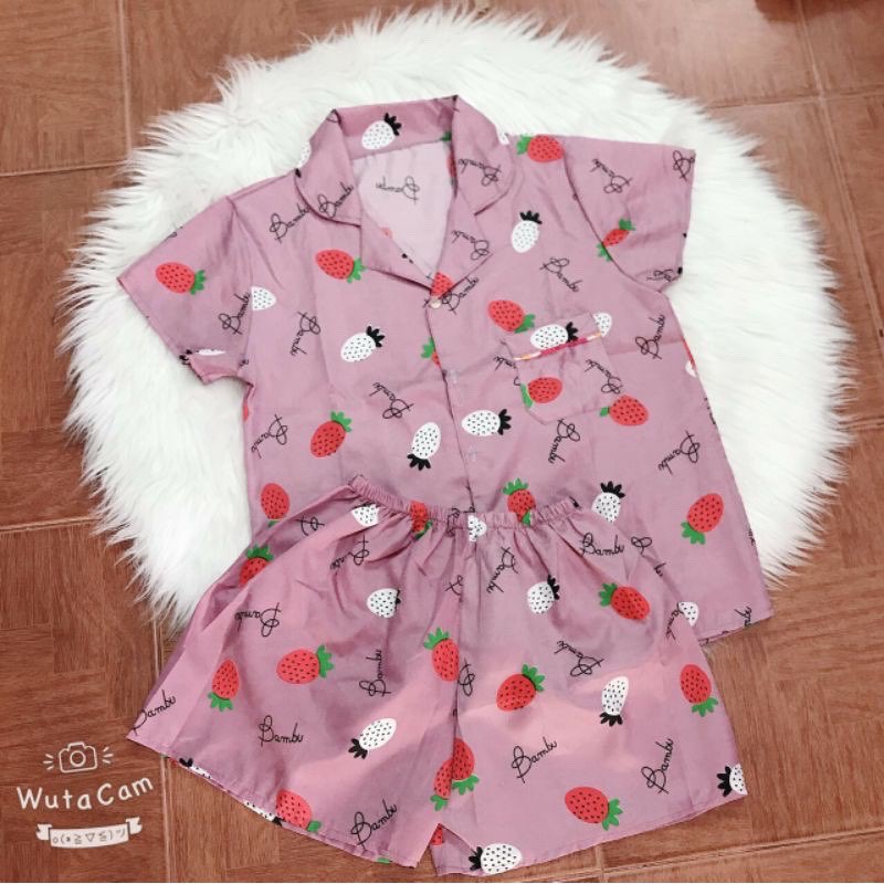 Đồ bộ pijama đùi Kate freesize&lt;60kg (Mã 02)