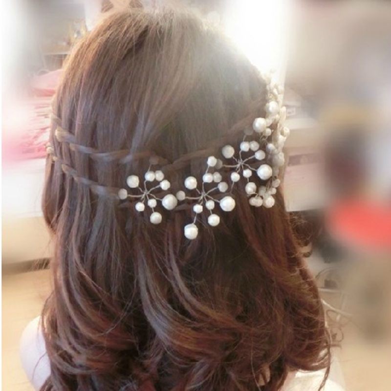 Ghim cài tóc bằng hợp kim hình quả cherry đính ngọc trai giả xinh xắn cho nữ