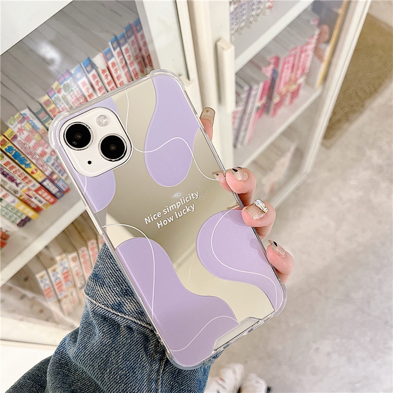 Ốp lưng iphone Ốp Điện Thoại Mặt Gương Chống Sốc Cho iPhone6 / 7 / 8Plus XsMax XR 11 / 14 pro 13Pro Max Dinuo case