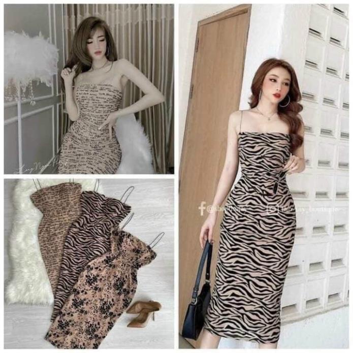 Đầm body 2 day họa tiết sexy sang chảnh