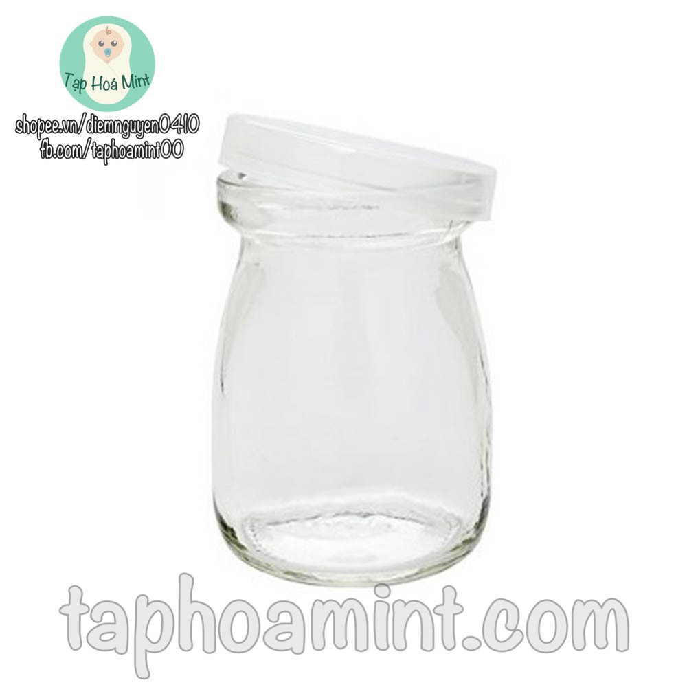Bộ 12 hủ thủy tinh làm sữa chua 100ml có nắp đậy