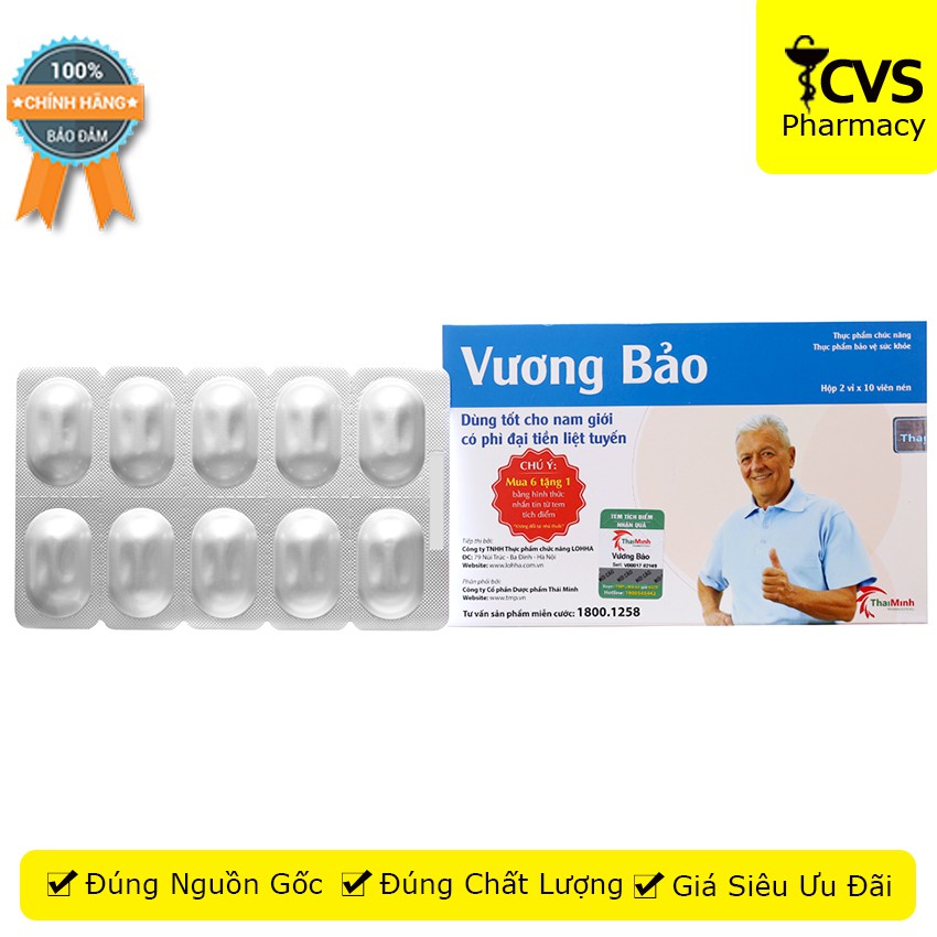VƯƠNG BẢO - Viên Uống Tiền Liệt Tuyến 20 Viên
