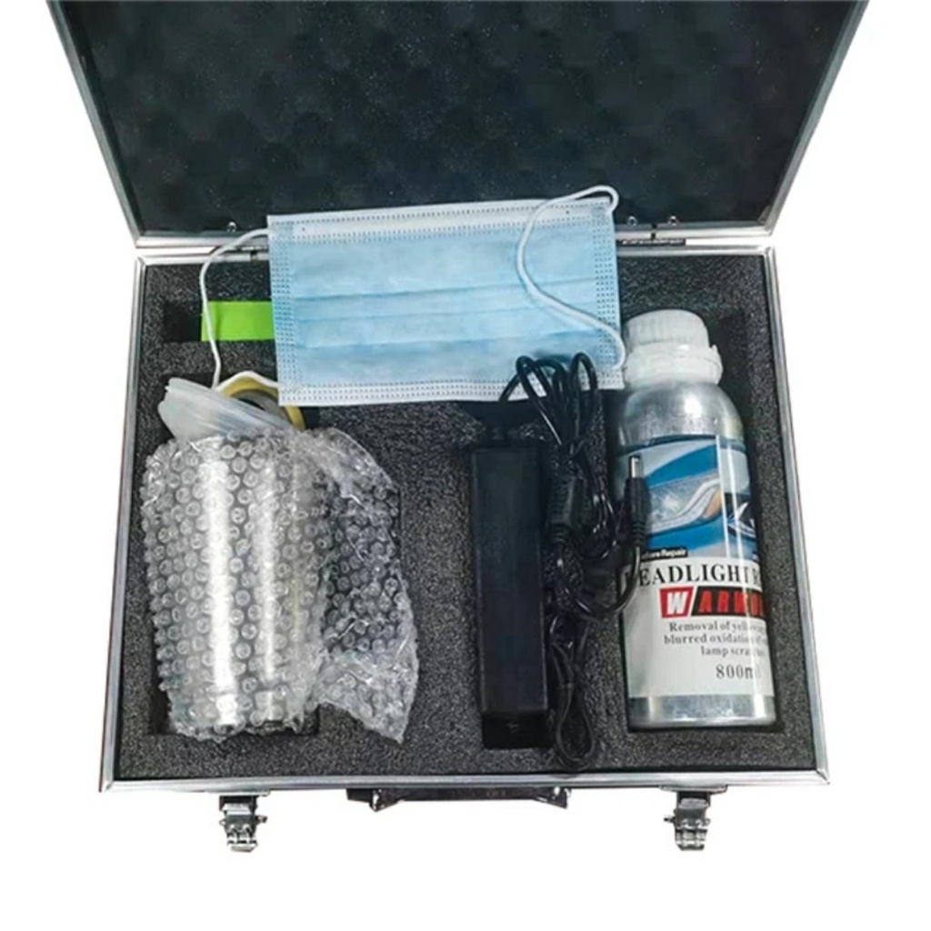 Bộ máy đánh bóng đèn pha ô tô con tặng kèm 1 lọ dung dịch 800ml