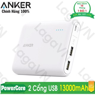 [Freeship toàn quốc từ 50k] Pin sạc dự phòng ANKER PowerCore 13000mAh (Trắng)