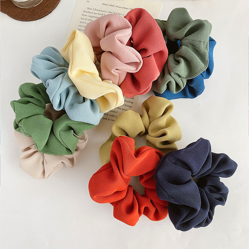 Dây Buộc Tóc Thời Trang Màu Trơn Cá Tính Phong Cách Hàn Quốc Cho Nữ