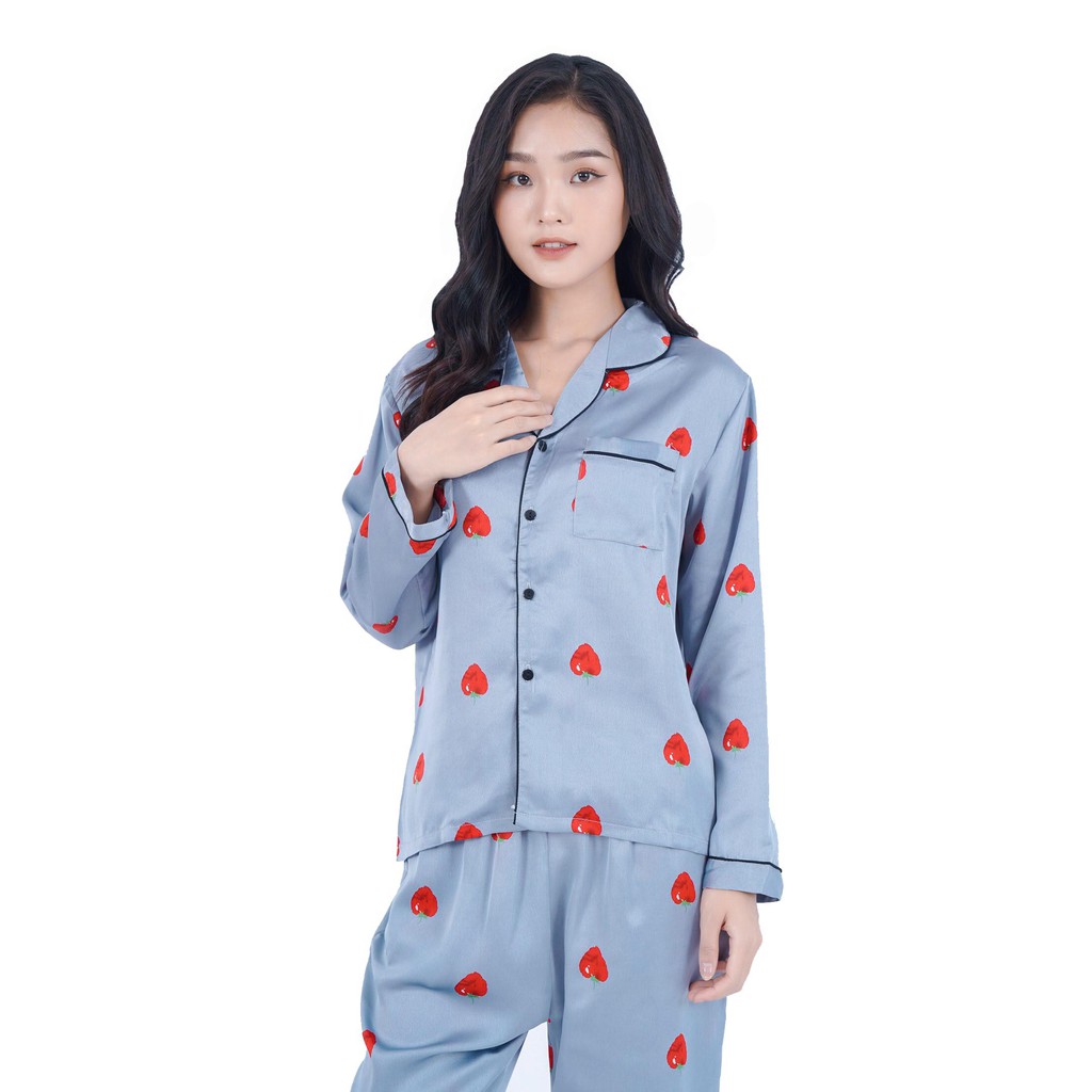 Bộ pijama lụa hình tay dài quần dài | BigBuy360 - bigbuy360.vn