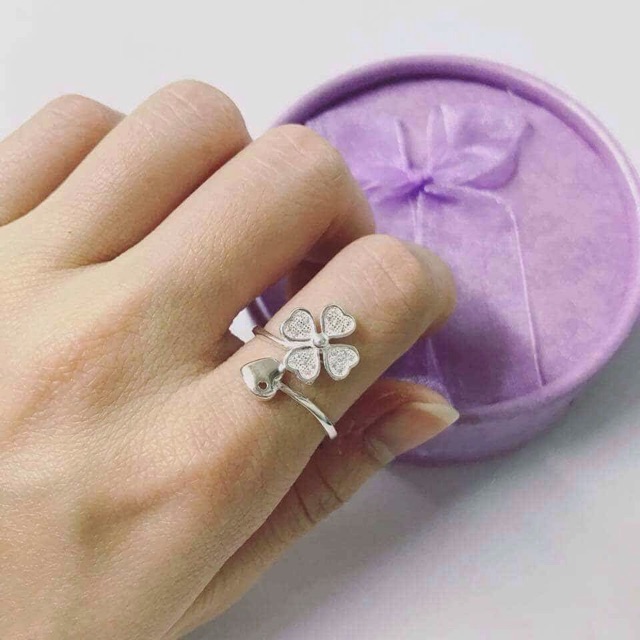 Nhẫn bạc thiết kế hở