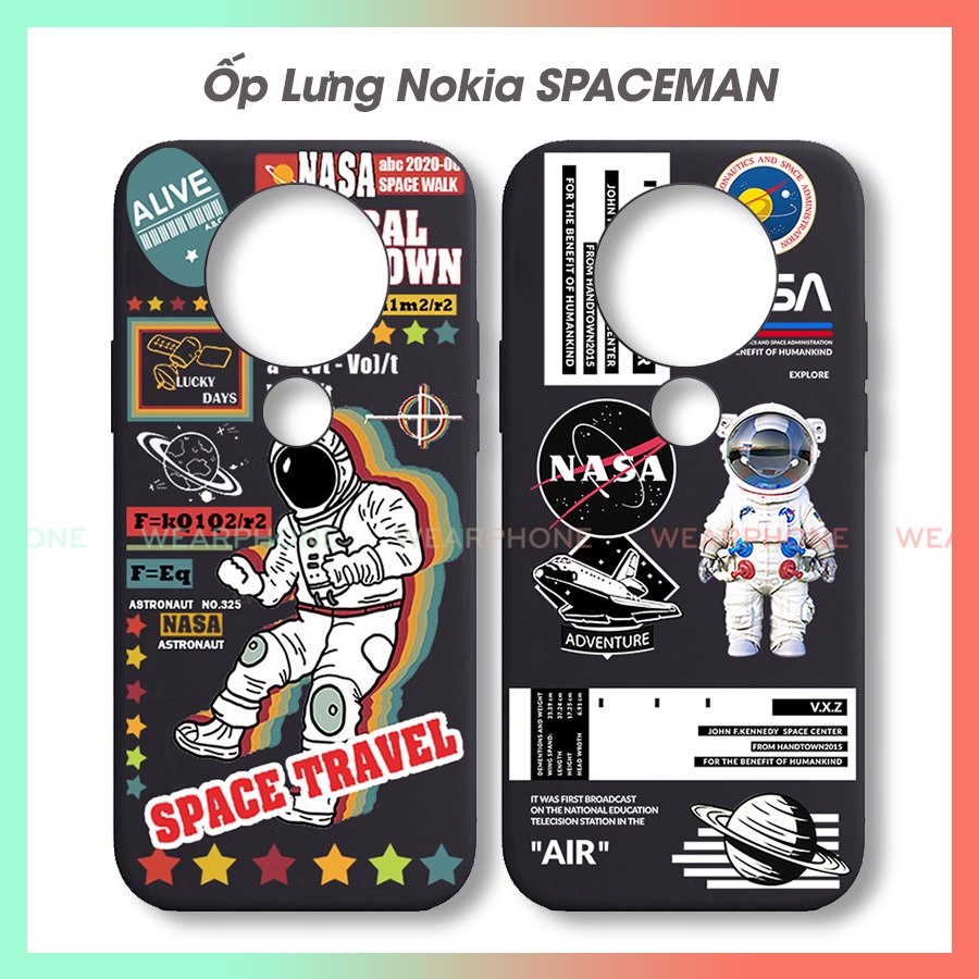 Ốp lưng Nasa Nokia 5.4 2.2 2.4 3.1c a 3.4 5.1 2.3 6.1 7.2 8.1 8.3 9.3 c1 c2 x3 x5 x6 x7 plus Dẻo Đen spaceman