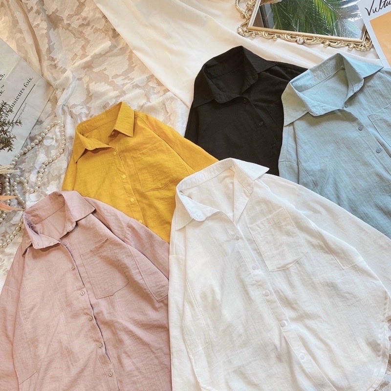 ÁO SƠ MI TRƠN PHOM RỘNG