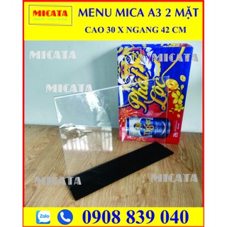 MENU MICA A3 30 X 42 CM 2 MẶT CHỮ T
