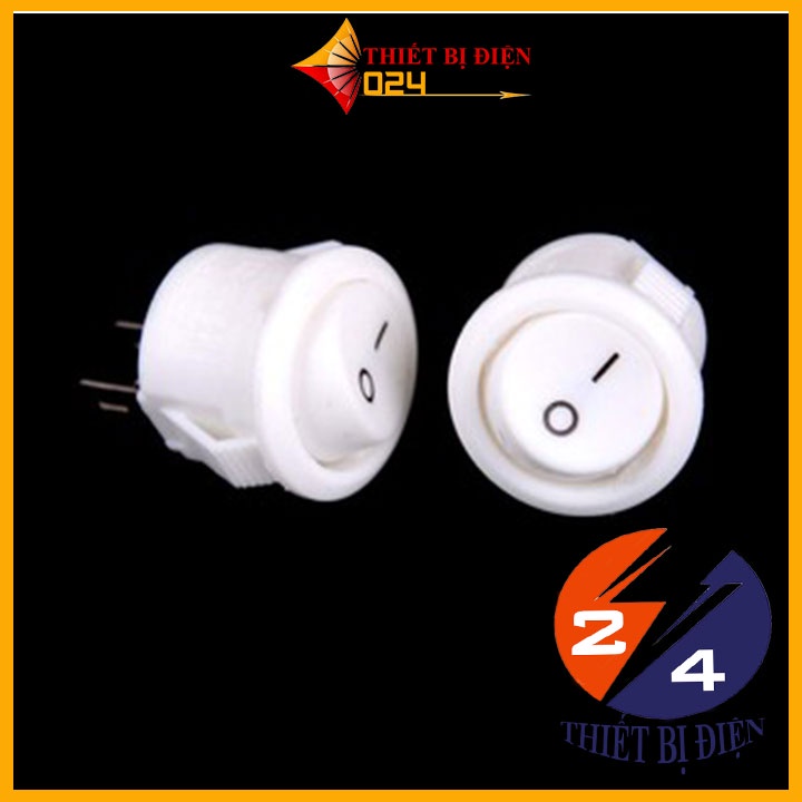 Công Tắc Tròn Nhỏ Màu Trắng Bập Bênh KCD1-103