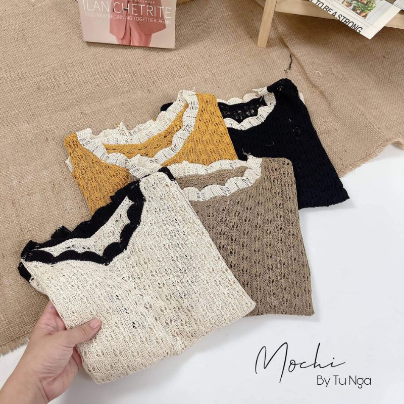 Áo len lưới mắt na sát nách hàng QC