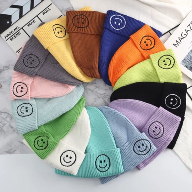 Mũ beanie mặt cười