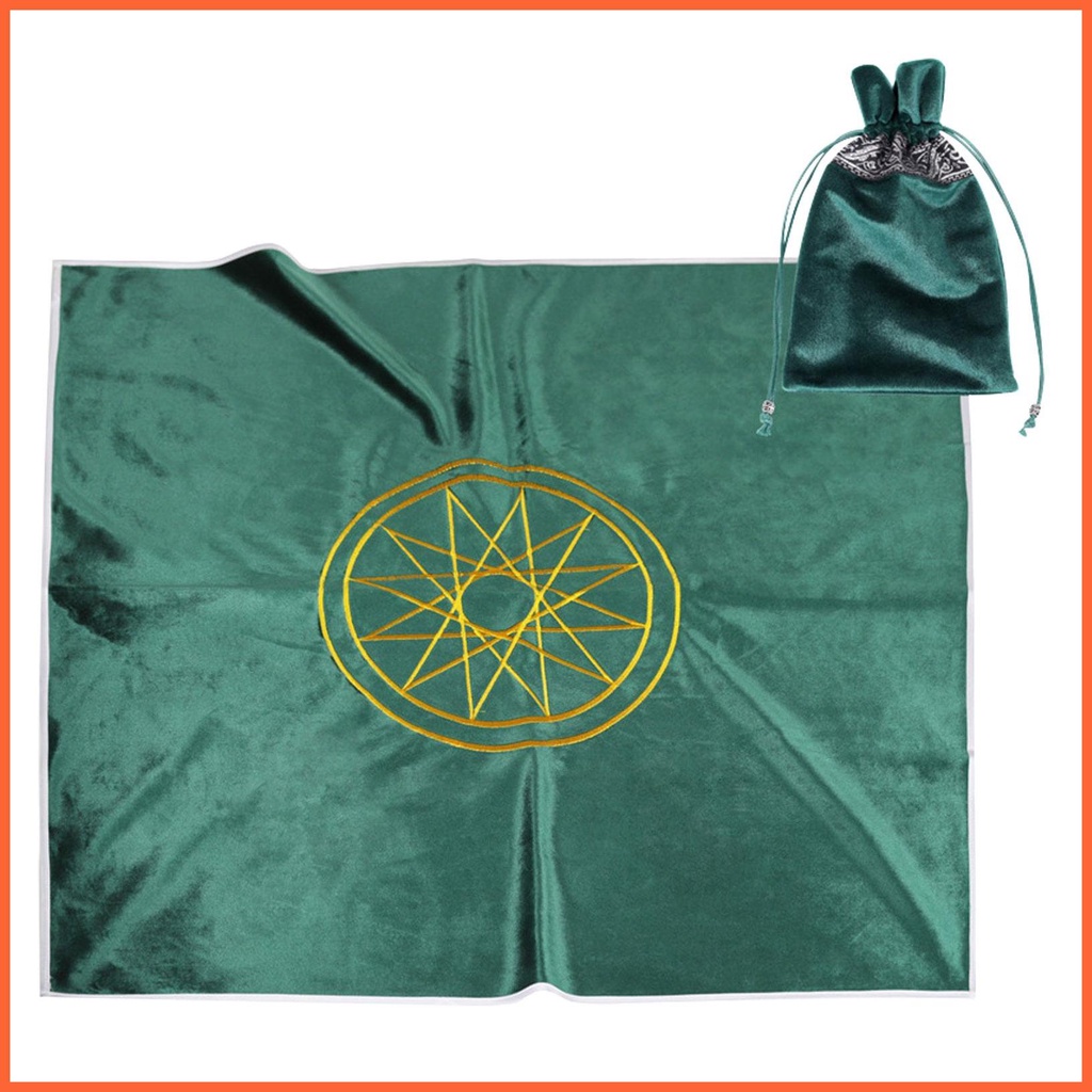 Khăn Trải Bàn Kèm Túi Đựng Thẻ Bài Tarot Hình Vuông Tiện Dụng