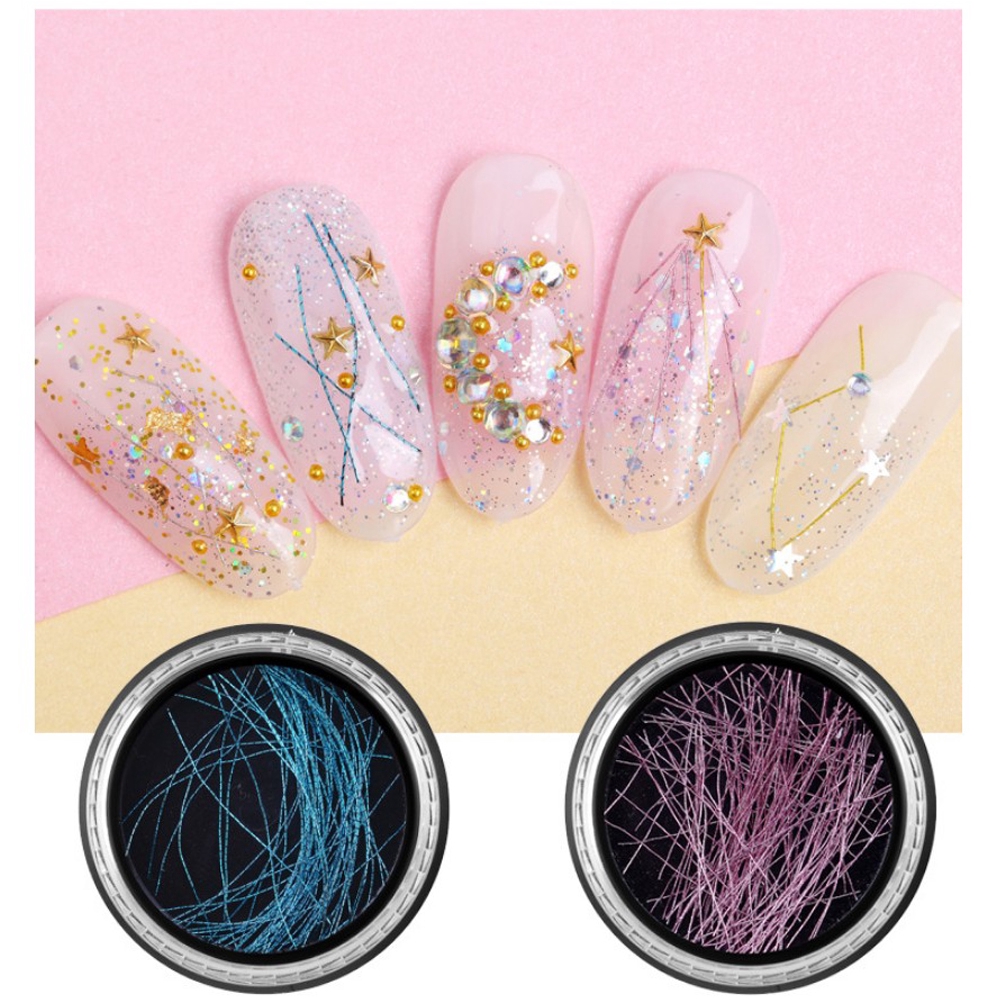 Sợi kim tuyến lấp lánh trang trí móng tay