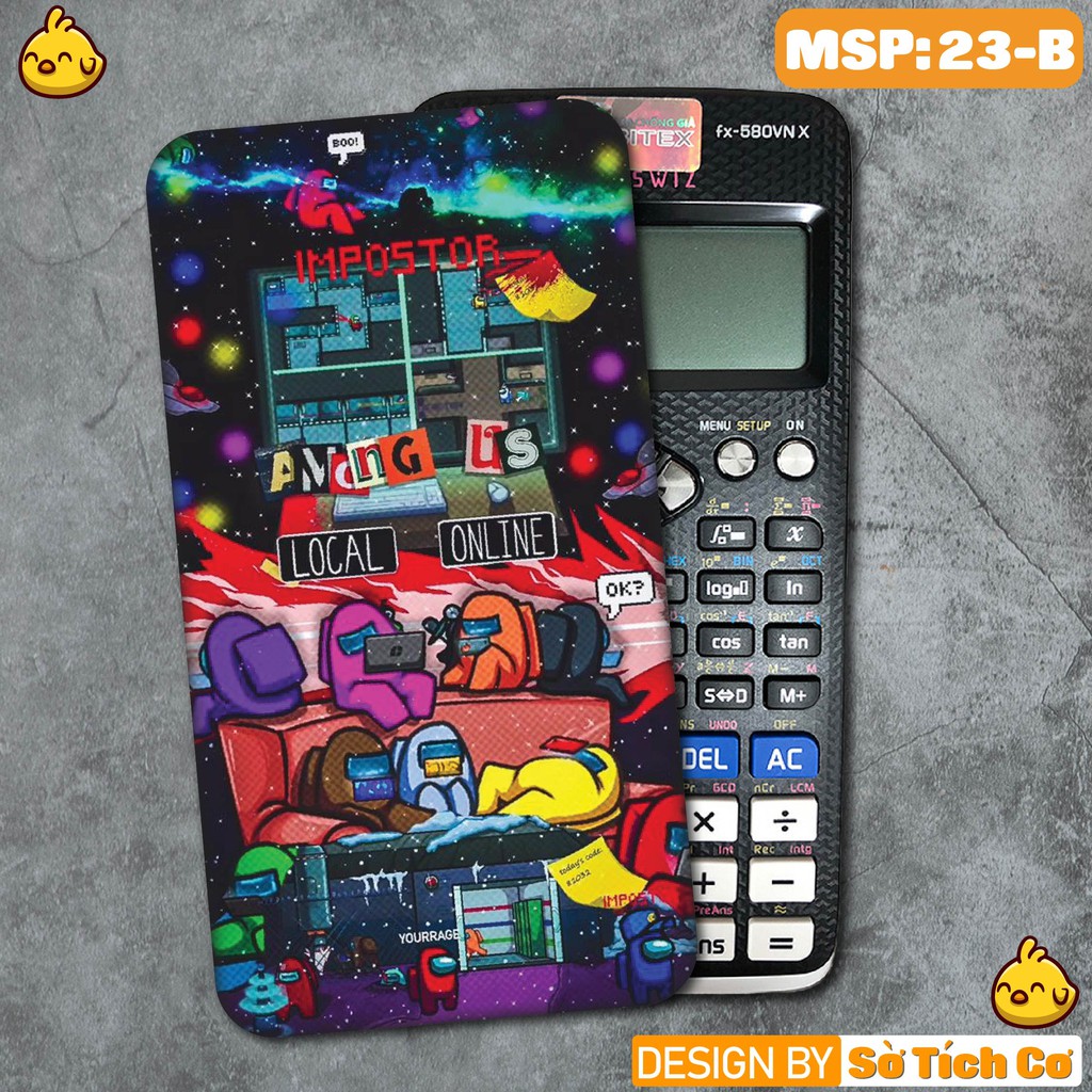 Miếng decal dán máy tính fx-570, fx-580, fx-880, Casio, Vinacal,... hình Cute Us MSP: 23