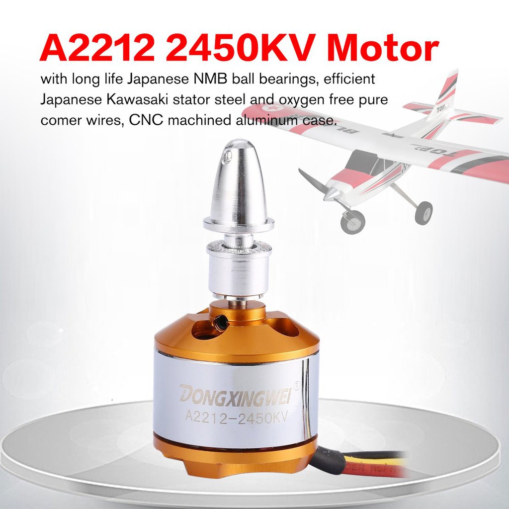 【điều khiển từ xa8/5】DXW A2212 2450KV 2-3S Outrunner Brushless Motor for RC Fixed Wing Airplane