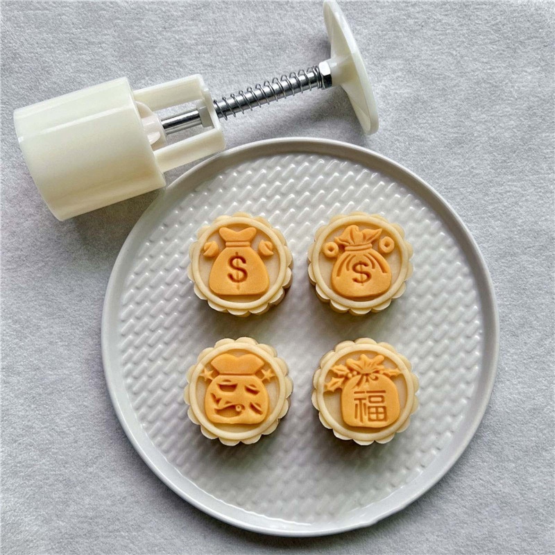 Khuôn Nhựa Làm Bánh Trung Thu Hình Túi Cầu Phúc 50g DIY