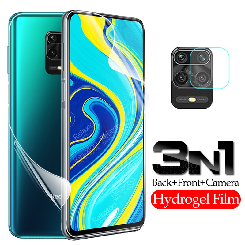 Kính cường lực bảo vệ camera mặt trước sau 3 trong 1 cho xiaomi redmi note 9s 9 pro max not 8 T 8t