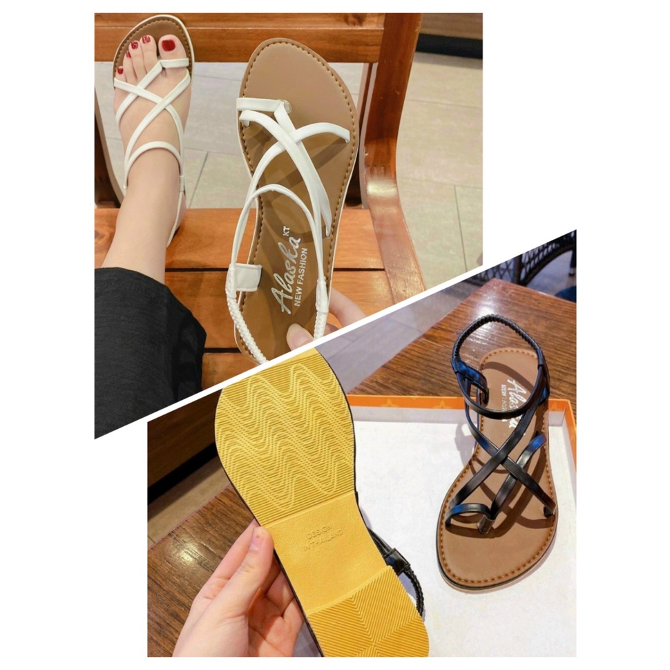 Dép Sandal Nữ, Quai Hậu Kiểu Dây Mảnh Đan Chéo Xỏ Ngón Ôm Chân Thiết Kế Nhẹ Nhàng Dây Chắc Chắn - L0035