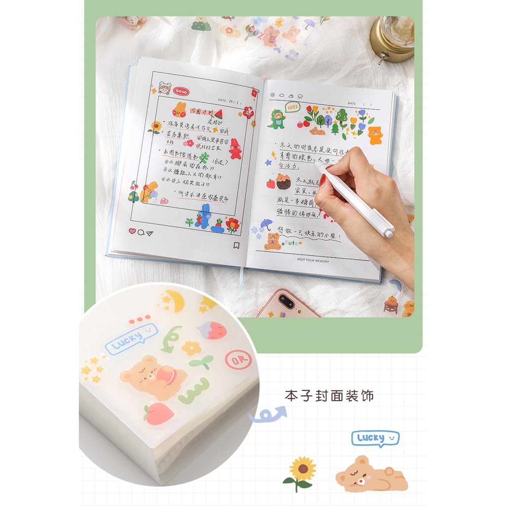 Sticker Cute 💖 Set 3 Tấm Hình Dán Dễ Thương MEET YOU - PASTER Miếng Dán Trang Trí Sổ Planner Bullet Journal Hàn Quốc