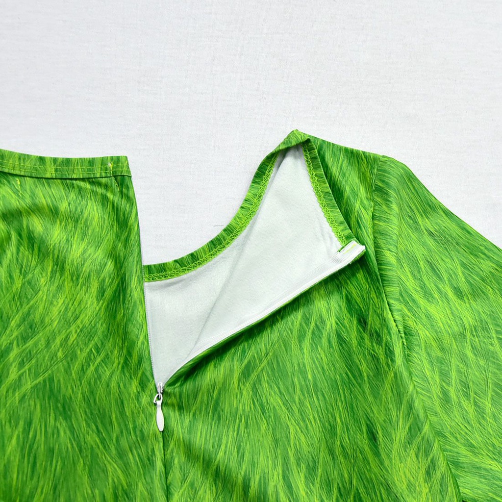 Grinch Cosplay Costume Kids Christmas Costume Party Outfit Halloween Jumpsuit