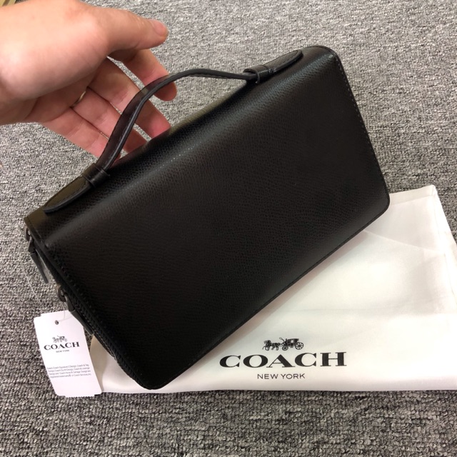 Coach Clutch nam đen trơn
