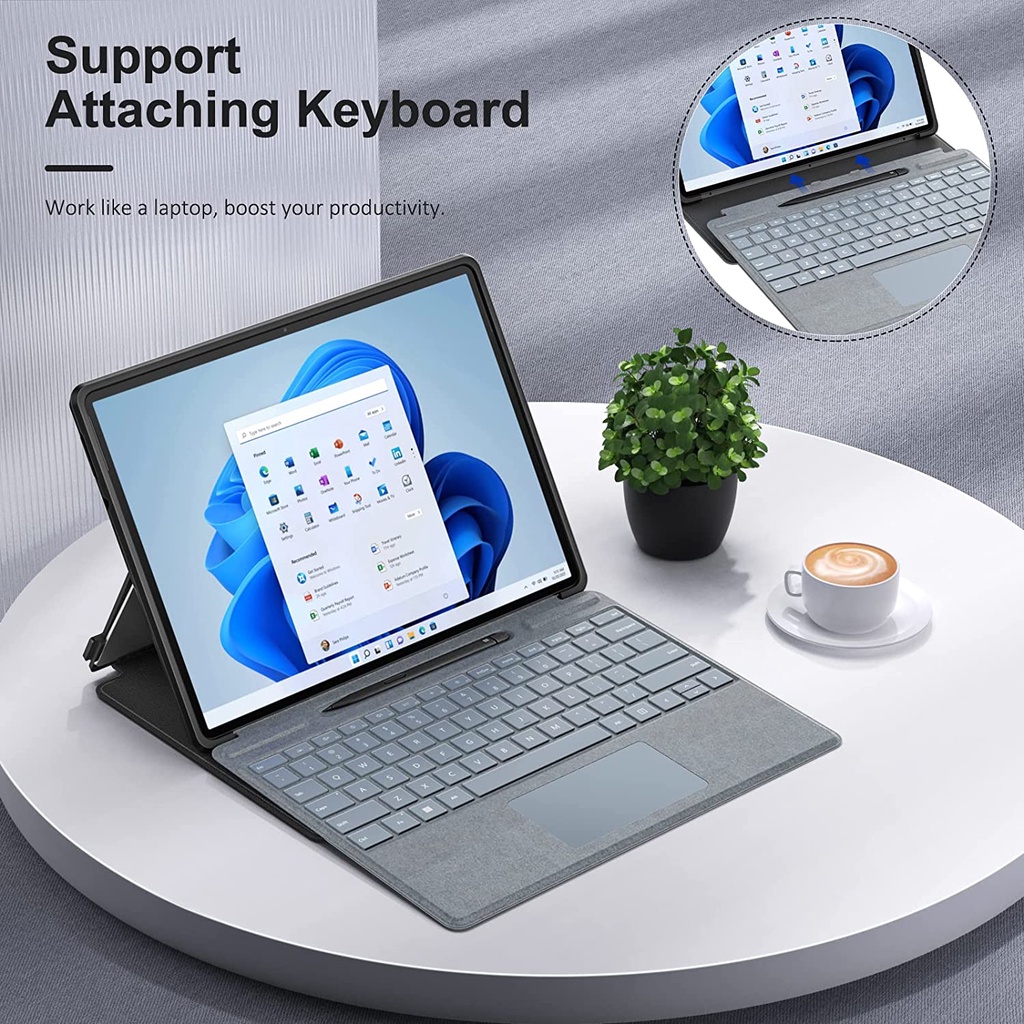 Ốp Điện Thoại TPU + PC Trong Suốt Chống Sốc Cho Microsoft Surface Pro 9 13 "2022 / Pro 8 2021