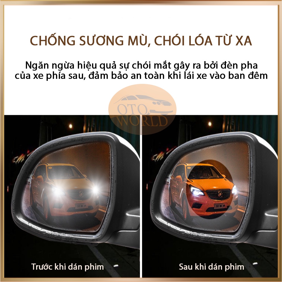 Miếng dán Nano chống mưa + chống sương mù + chống chói cho gương, kính Ô tô - Kiểm định chất lượng cao, Giả rẻ