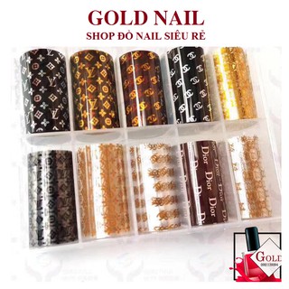 Foil thương hiệu dán móng , foil nail họa tiết thương hiệu