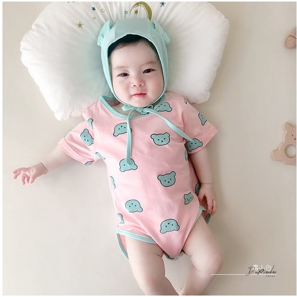 Áo Liền Quần + Nón Cho Bé Mới Sinh