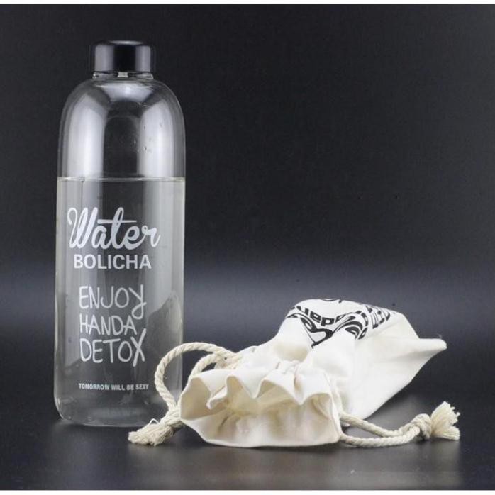SIÊU GIẢM GIÁ Bình nước Detox đẹp " Water Pongdang" 1000/600 ml - Kèm 1 Túi Vải