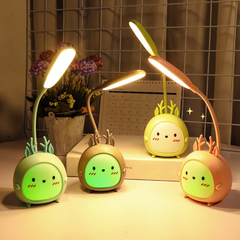 Đèn LED Đọc Sách Bảo Vệ Mắt Hình Hươu Hoạt Hình Có Thể Gấp Gọn Tiết Kiệm Năng Lượng