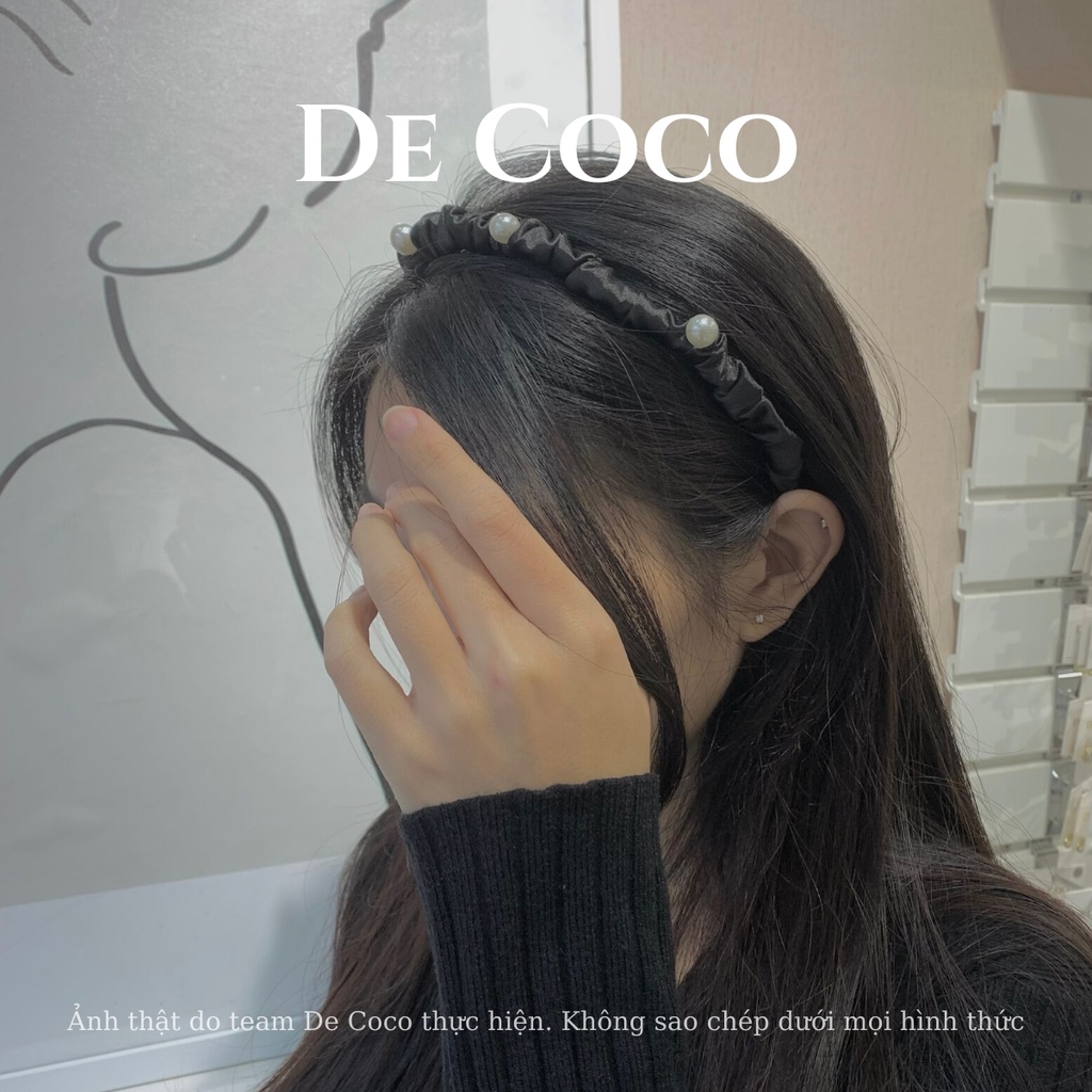 Bờm cài tóc trơn satin bản nhỏ decoco.accessories