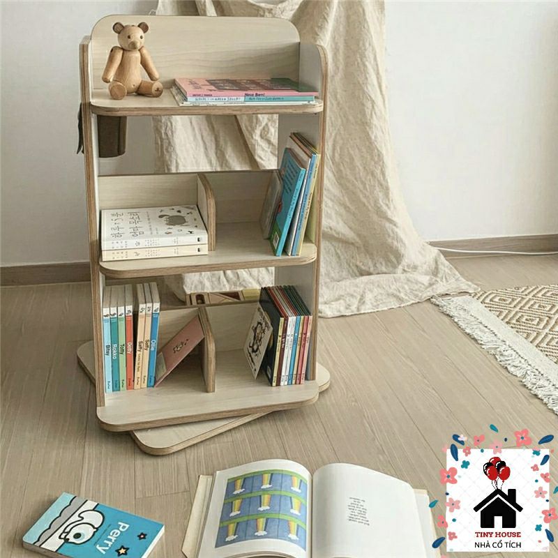 Giá sách gỗ đế xoay
