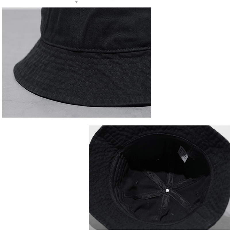 Mũ Bucket Cotton Mềm Mại Màu Trơn Thoáng Khí Phong Cách Retro