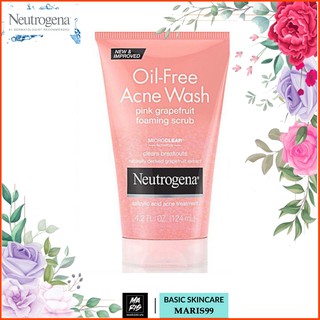 Sữa Rửa Mặt Neutrogena Oil Free Acne Wash Pink Grapefruit Scrub - Hàng Mỹ