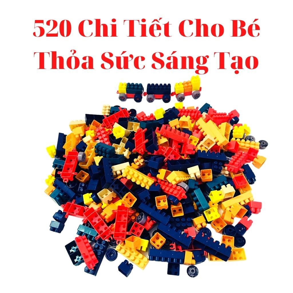 Bộ Đồ Chơi Trẻ Em, Đồ Chơi Lego Xếp Hình 520 Chi Tiết - Nhựa ABS CAO CẤP - Phát Triển Trí Tuệ Cho Bé (SP1292)