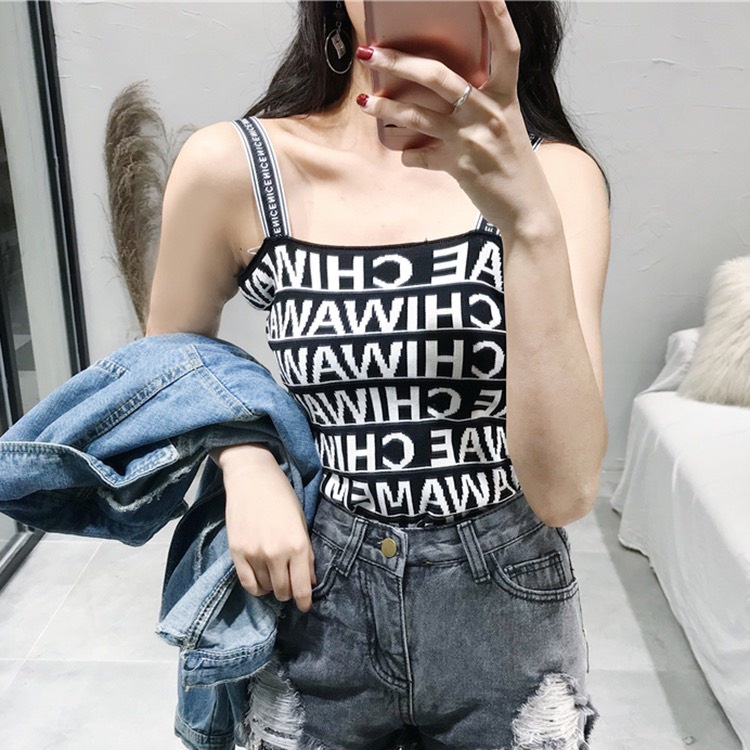 [XẢ HÀNG] Áo Len 2 Dây chữ Croptop | Smide Clothing