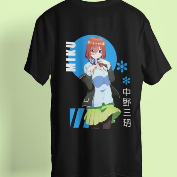 HOT🔥 Áo Phông Miku Nakano Kawaii Go-5-toubun No Hanayome Anime Manga mẫu mới cực chât