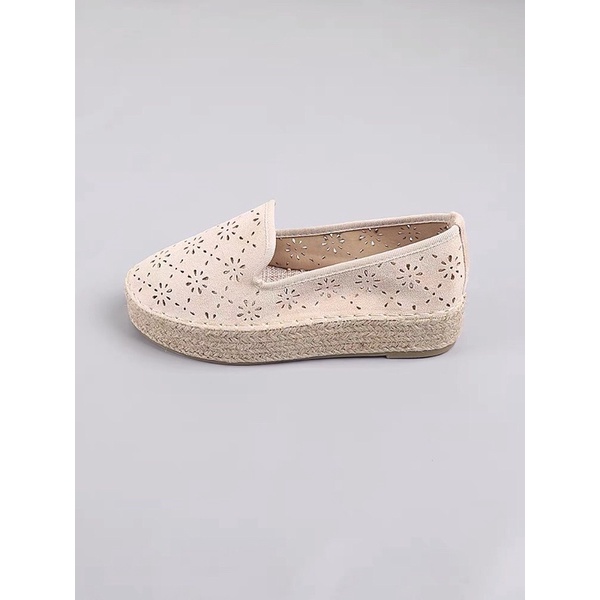 Giầy slip on cói màu nude. Hàng xuất Uk