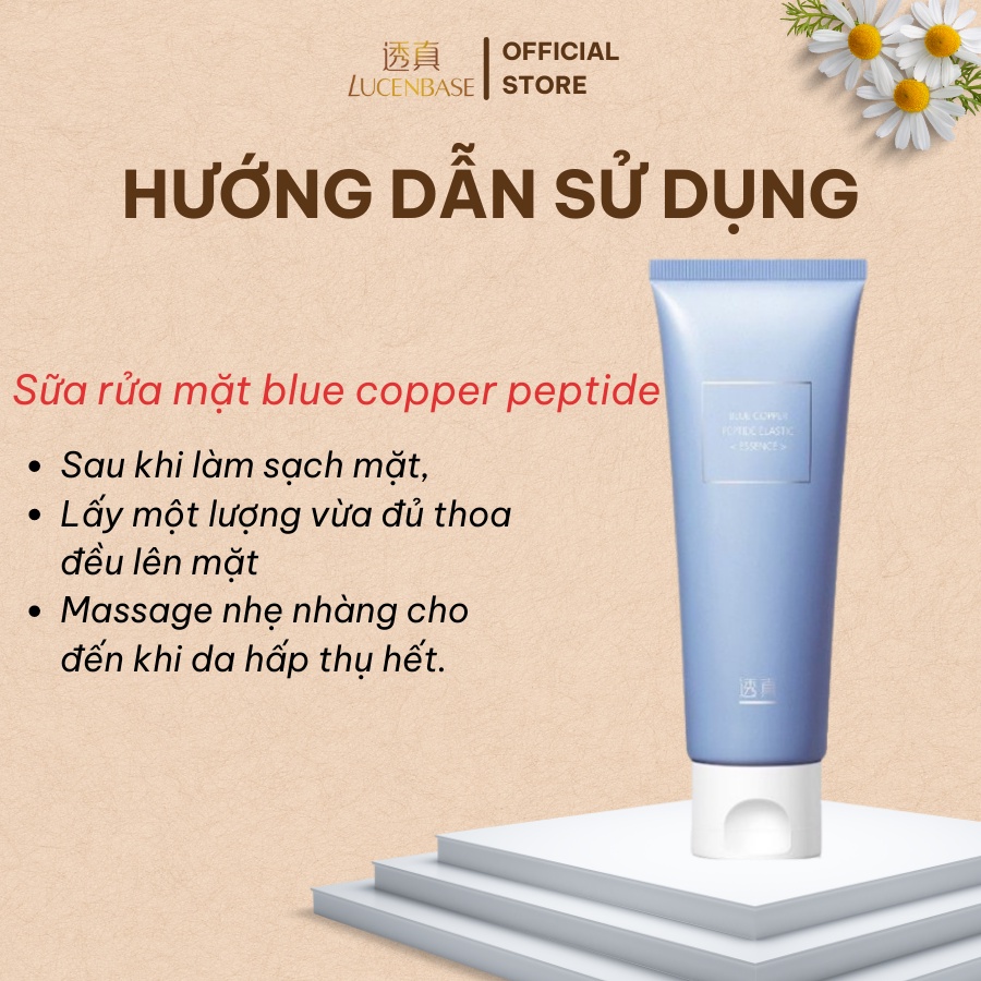 Sữa rửa mặt blue copper peptide LUCENBASE cấp ẩm, giảm viêm đỏ 120g